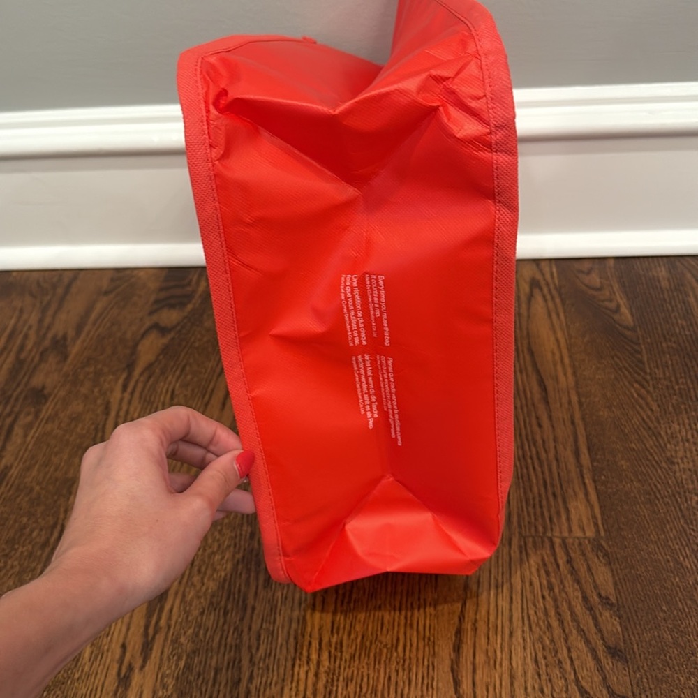 Lululemon Bubble Font Red Orange White Large Reusable Shopping Tote Bag 2025 - Picture 6 of 9